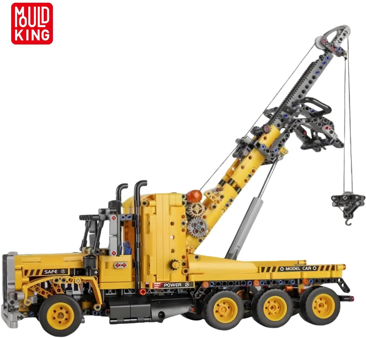 Mould king 17011 Technisch sleepwagen bouwset | Hijskraan auto modelbouw | Educatief constructie speelgoed bouwpakketten voor kinderen & volwassenen | Geschikt voor Lego technic | Bouwdoos met 1277 bouwstenen — afbeelding 11