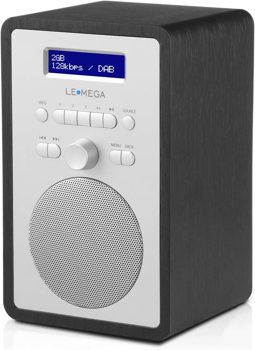 Digitale Radio - Wekkerradio - Muziek Luisteren - Dubbele Alarmklok - 18 x 12.6 cm - Zwart Eiken