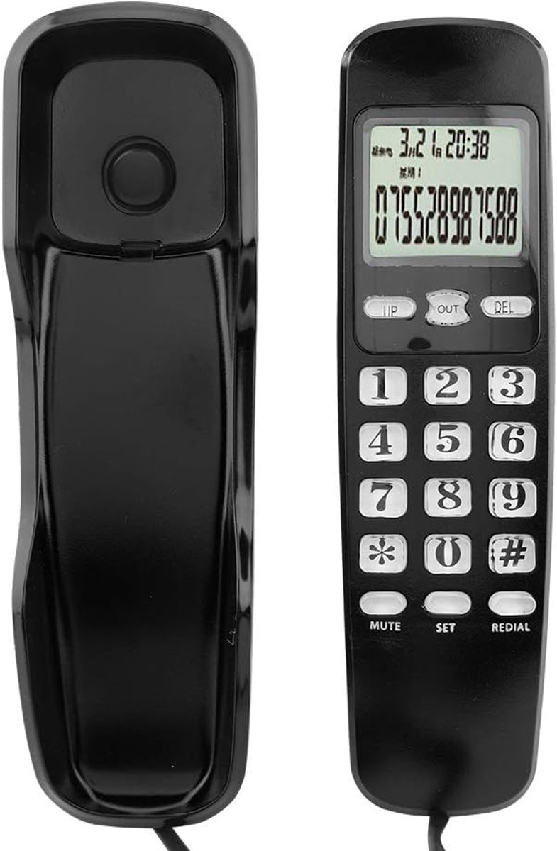 Vaste Telefoon - Bureautoestel - Thuisgebruik - Nummerherkenning - 20 cm - Zwart
