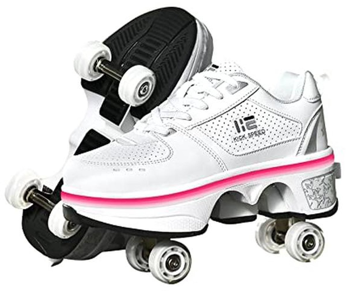 Rolschaatsen Dames Wandelschoenen met wielen Buiten Bewegen LED Verlichting Dubbele Rij Niet gespecificeerd