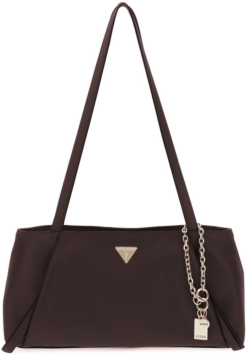 GUESS schoudertas Devon Shoulder Satchel Brown donkerbruin