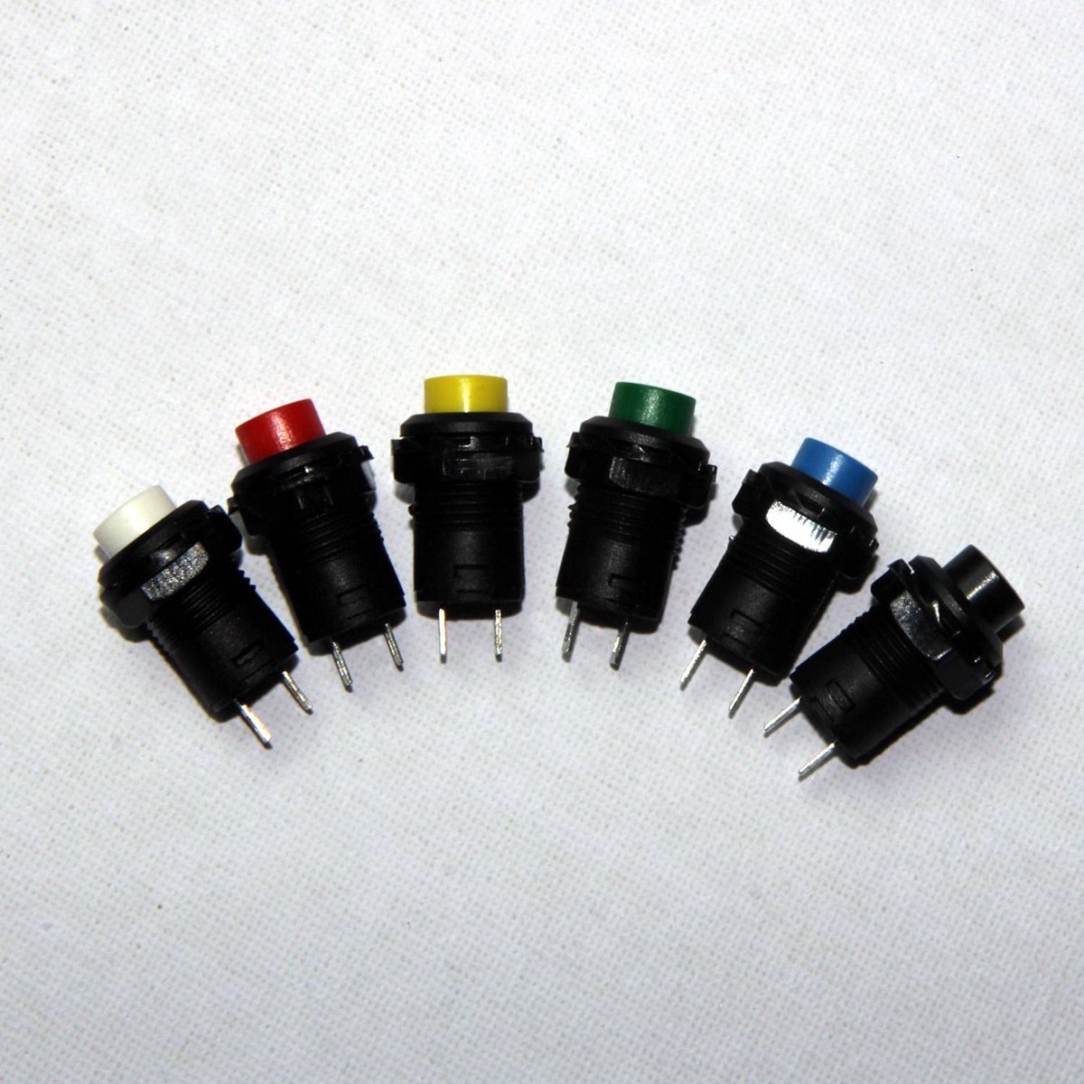 Drukknop Schakelaar - Ronde Knop - Hobby Elektronica - Non-Momentane Werking - 12mm - Blauw