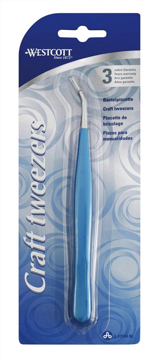Knutselpincet - Precisie Tang - Fijn Werk - Comfortabele Softgrip - 16 cm - Blauw