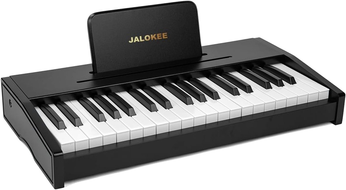 Kinder Piano Keyboard - Digitaal Speelgoed - Muziek Leren Spelen - Houten Constructie - 37 Toetsen - Zwart