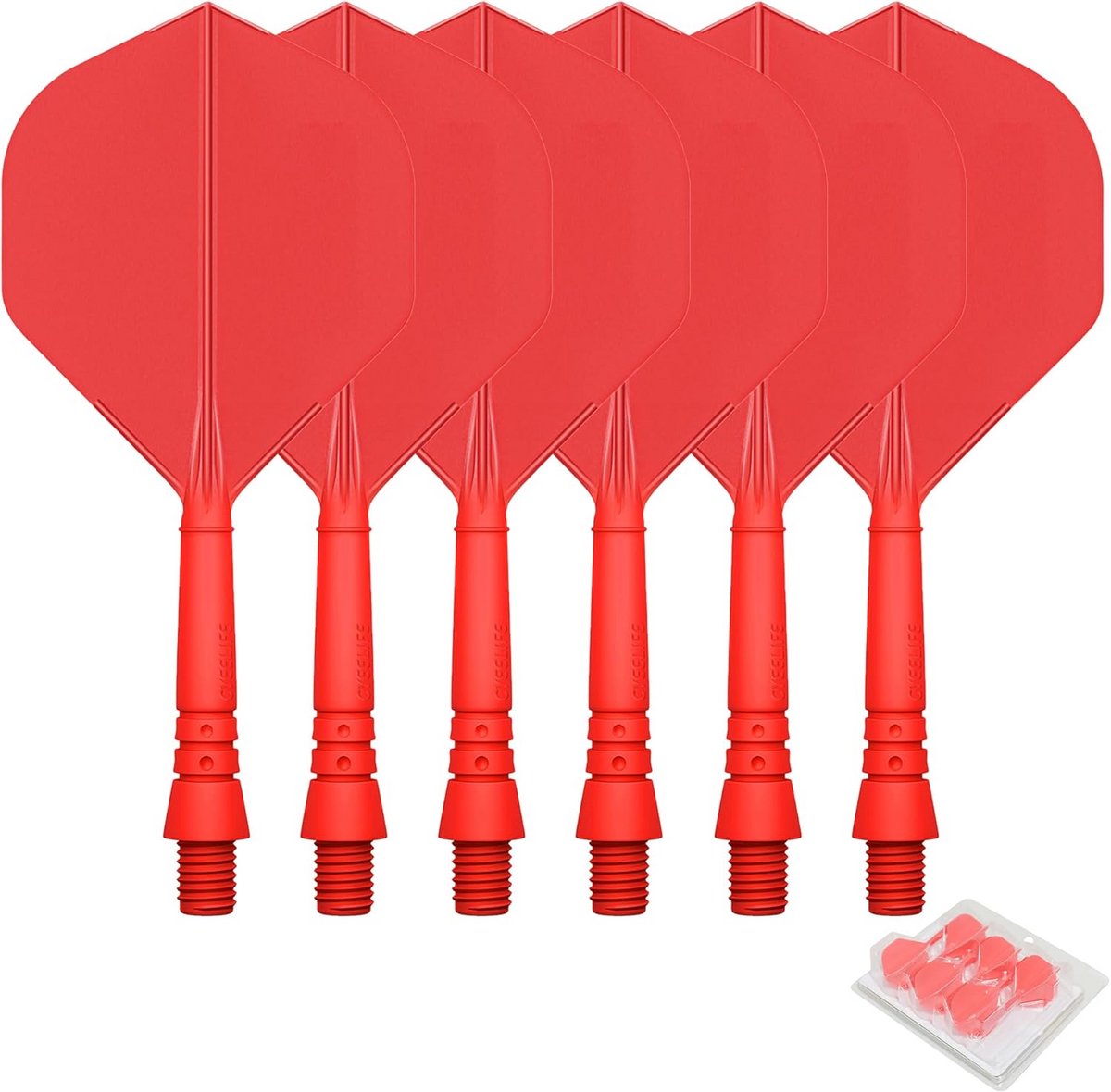 Dartpijlen Set - Vinnen en Staven - Wedstrijd Training - Geïntegreerd Ontwerp - 6 Stuks - Rood