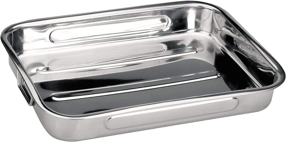 RVS Ovenschaal met Handvatten voor Lasagne en Ovengerechten - 35 x 26 cm
