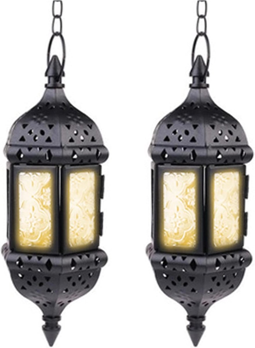 Decoratieve Lantaarn - Hangende Kaarsenhouder - Sfeervolle Verlichting - Vintage Marokkaans Design - 24 cm Hoog - Brons — cadeau in Wonen & Interieur - foto 3