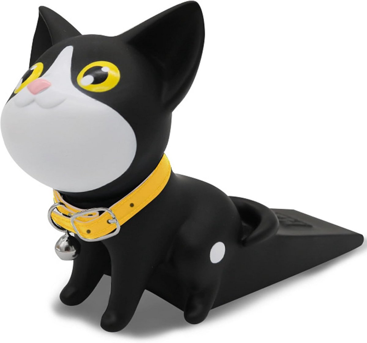 Katten Deurstopper - Deurvanger Decoratief - Huis Beschermen - Schattig Bloem Design - 16.5 cm - Zwart