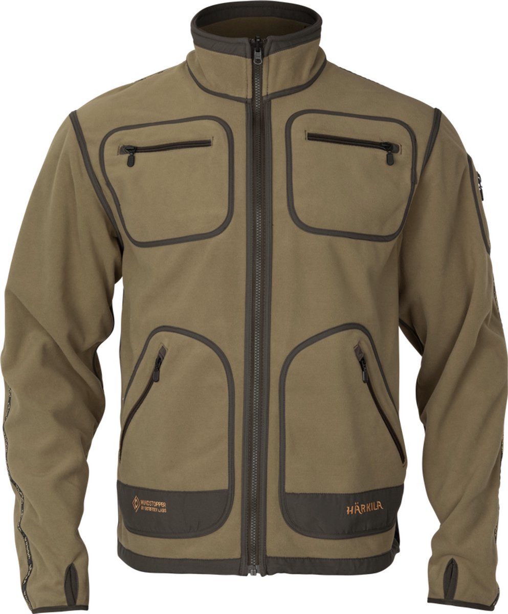 Härkila Kamko Fleecejack WIndbeater Windbreaker Winddichte Fleece Outdoor Fleece Scandinavische Fleece Dark antique bronze/Willow Bruin