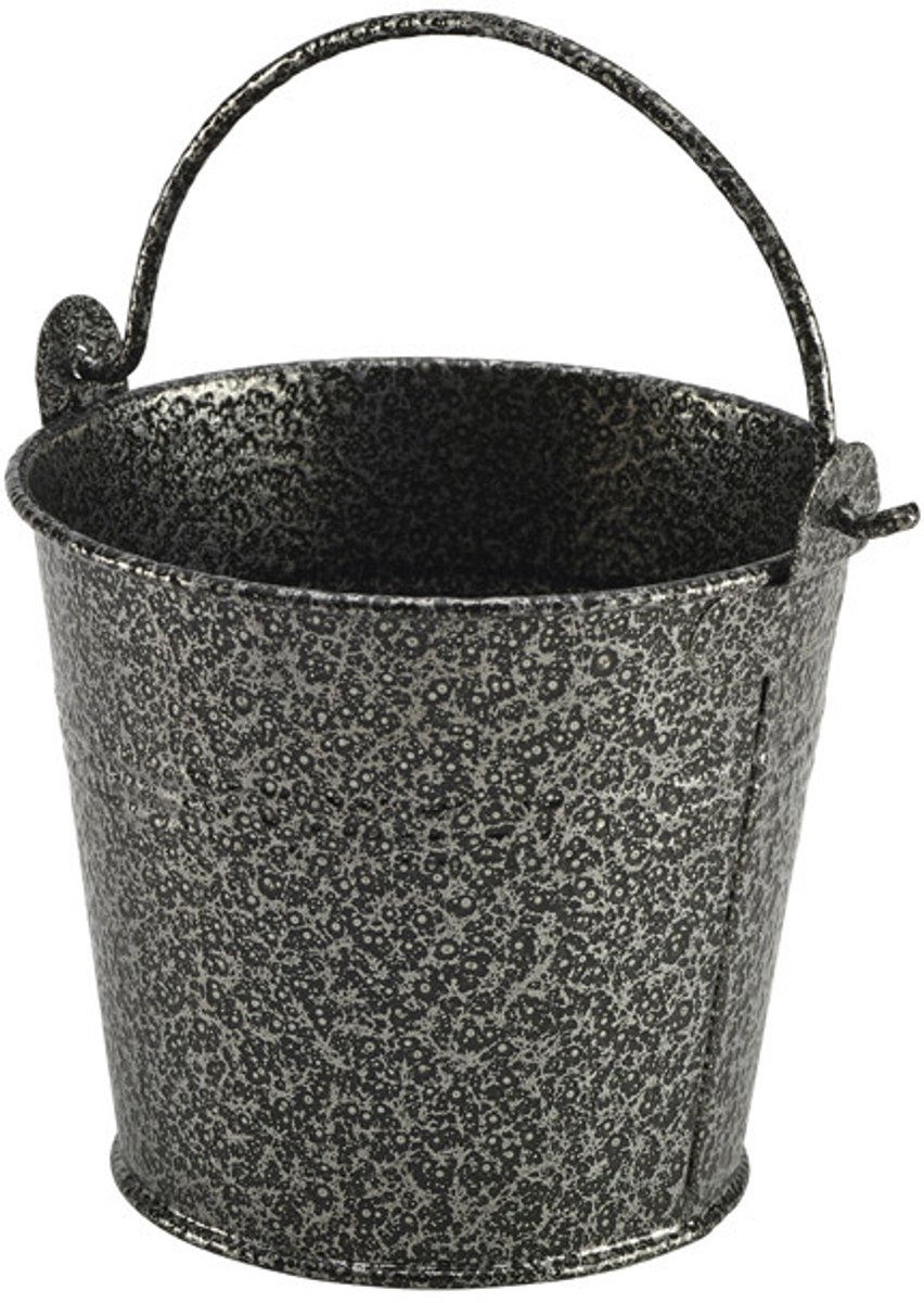 Gegalvaniseerd stalen serveeremmer gehamerd - zilver - Ø10 cm - set van 12 stuks