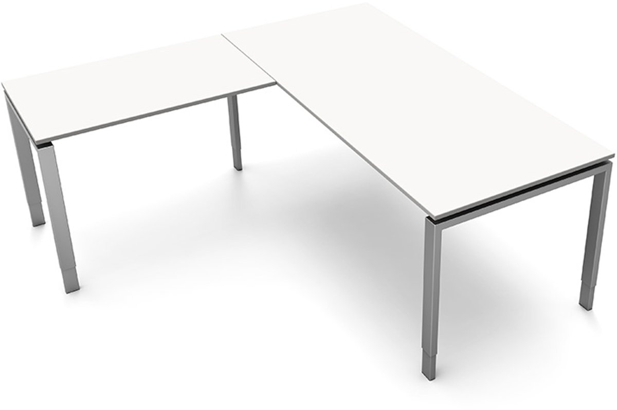 Kerkmann Hoekbureau Beta 180cm wit hoogte verstelbaar