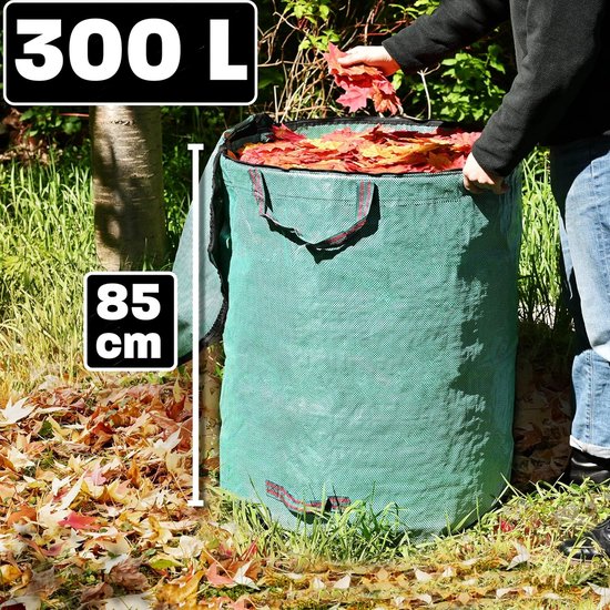 Tuinafvalzakken set van 3 - met Ritssluiting 300L - 4 Stevige Handvatten - Opvouwbaar - Herbruikbaar - Tuinzakken — afbeelding 4