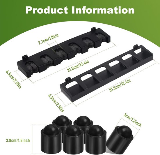 Billiard Cue Holder - Keu Opberger - Keus Organiseren - Inclusief Beschermhoezen - Voor 6 Keus - Zwart — afbeelding 5