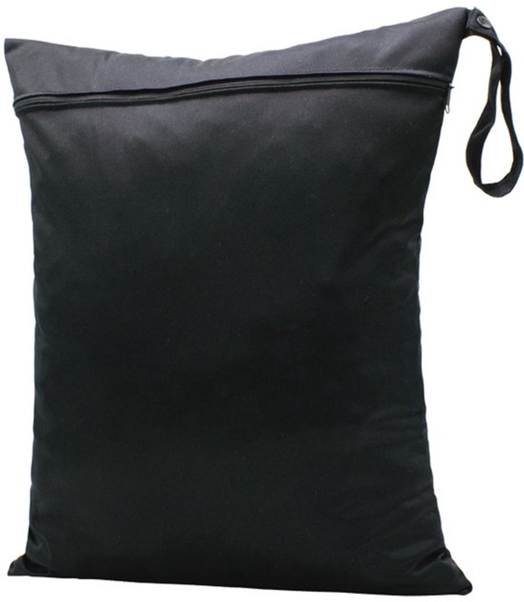Tas voor natte kleding, waterdichte luiertas, herbruikbare lichtgewicht ritssluiting, PUL waterdichte opbergtas, zwemmen, kamperen, reizen, 30 x 35 cm, zwart, 3-pack