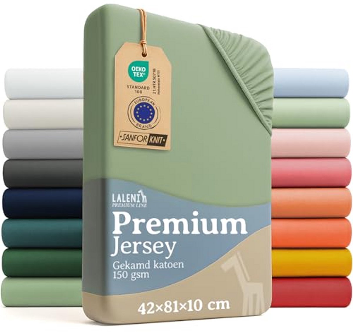 Hoeslaken Co-Sleeper - Matrasbeschermer Babybed - Comfortabele Slaap - Oeko-Tex Gecertificeerd - 81x42 cm - Groen