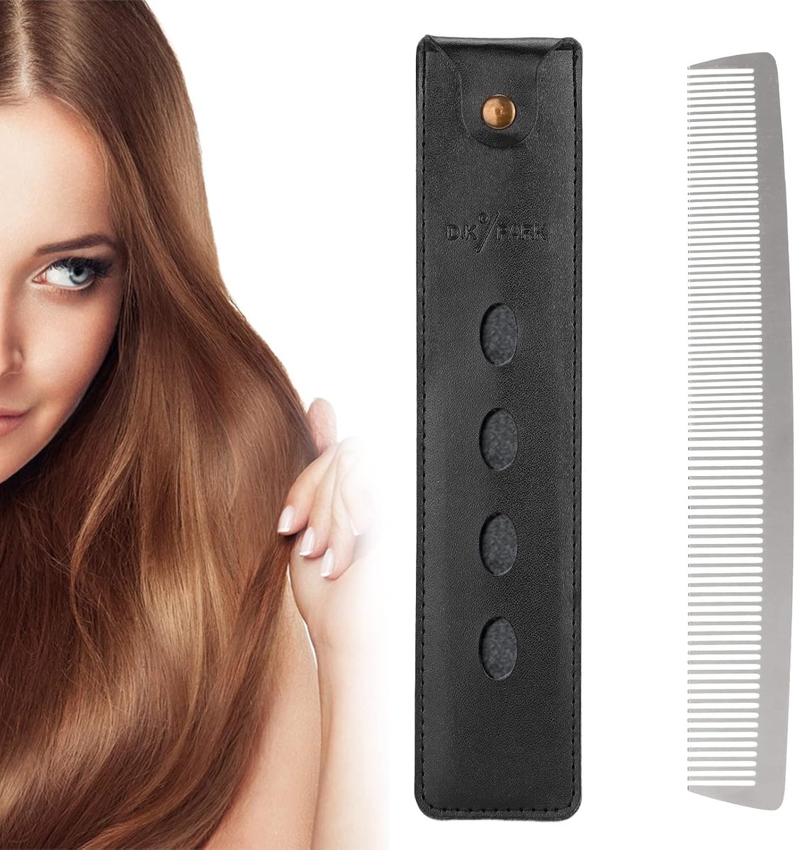 Kapperskam Roestvrij Staal - Stylingkam Fijne Tanden - Haar Styling - Hittebestendig Materiaal - 22.4 cm Lengte - Zilverkleurig