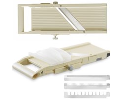 HENDI Japanse mandoline – verstelbare snijdikte – inclusief 3 julienne messen – vingerbeschermer – 380x158x47 mm
