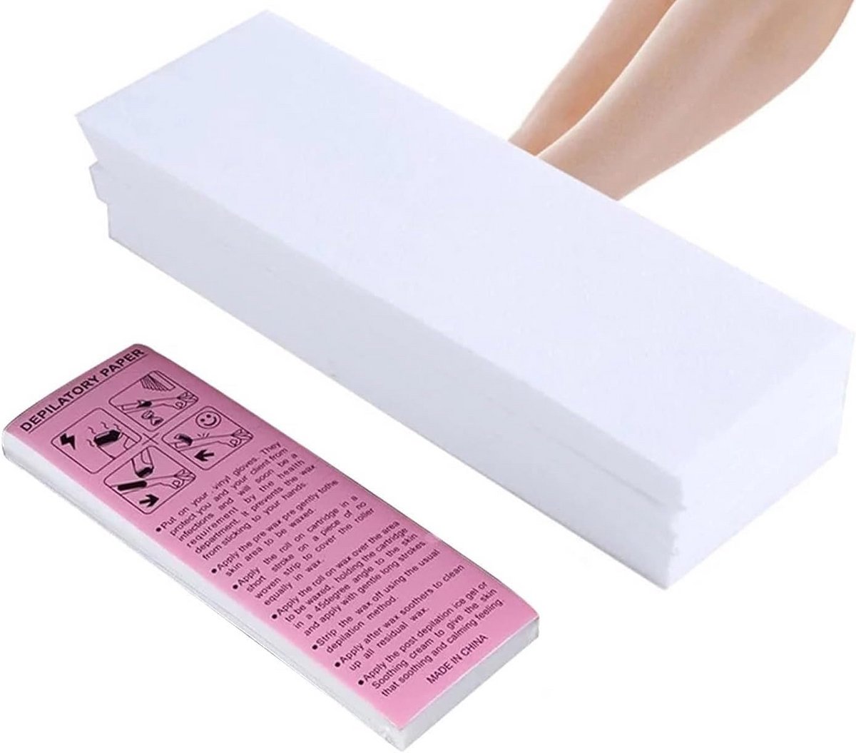 Ontharingsstrips - Papieren waxstrips - Effectieve ontharing - Professionele resultaten - 100 stuks - Wit