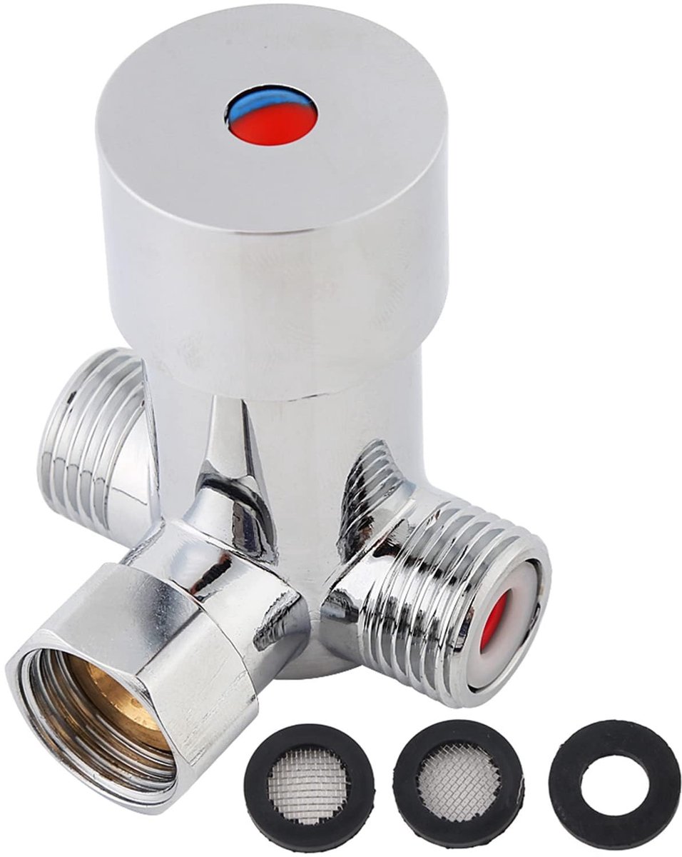 Dailygoods- Thermostatische Mengkraan - Verdikte Messing Klep - G1/2 Schroefdraad - Warm/Koud Water Mengverhouding - Eenvoudige Installatie - Terugstroombeveiliging