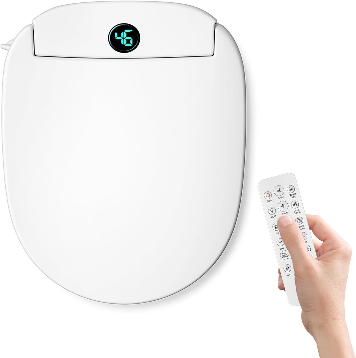 Verwarmde Toiletbril - Bidet WC - Persoonlijke Hygiëne - Met Droger - Langwerpig - Wit