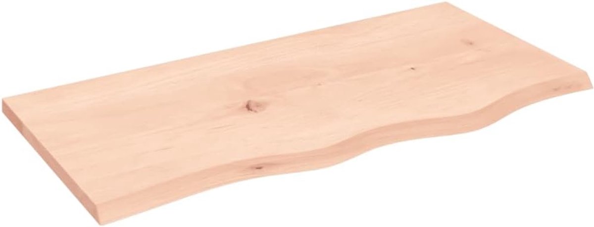 Tafelblad Massief Eiken - Houten Blad - Tafel Opknappen - Handgemaakt Natuurlijke Rand - 80x40x2 cm - Naturel