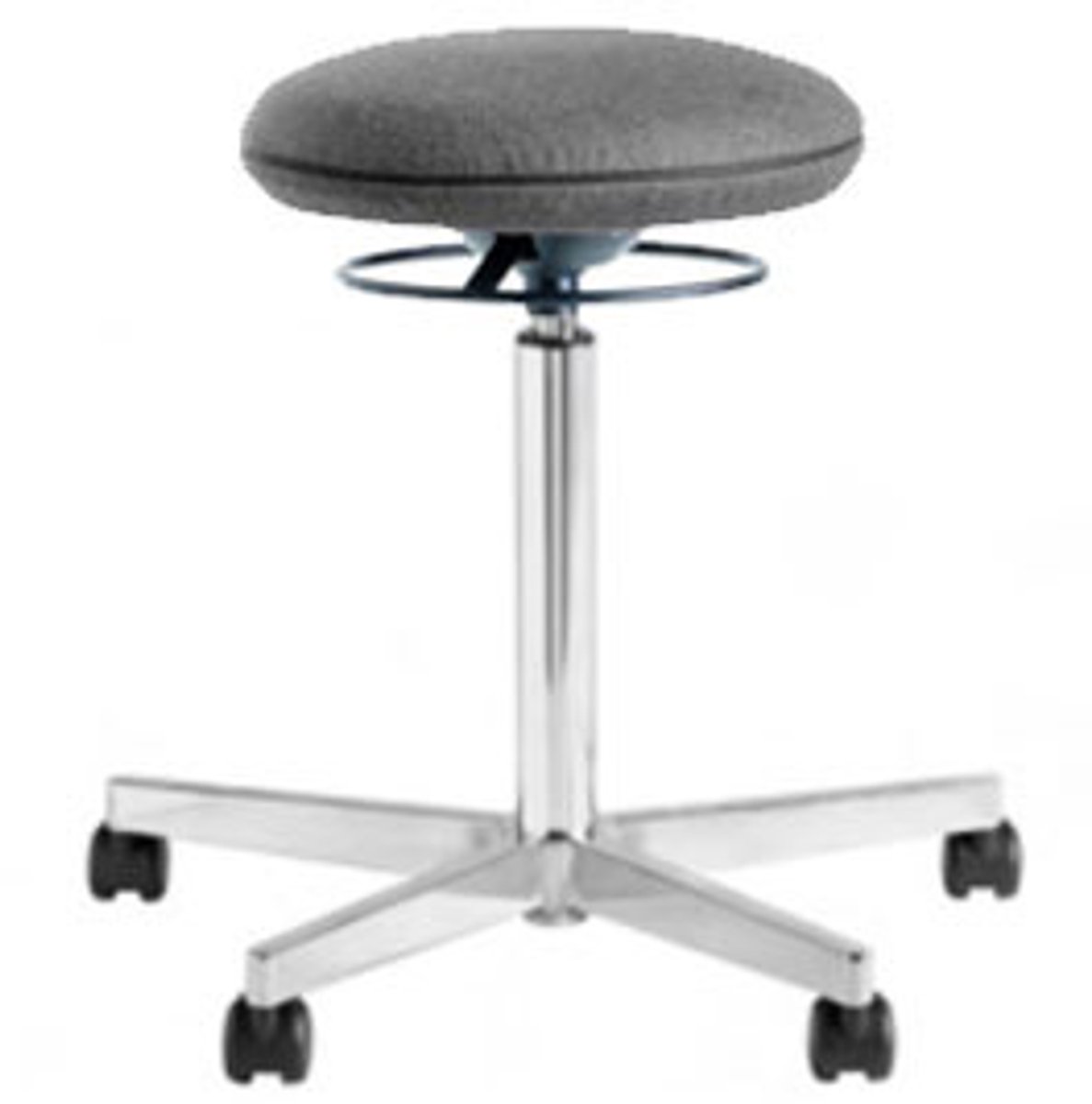 Ergonomische werkkruk - Zit sta kruk - Blazer Licht Grijs - Wielen - Gepolijst Aluminium Voetplaat