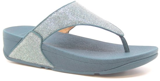 FitFlop Lulu Shimmerglitz Toe-Post Sandals Sandales pour femmes - Deep Ocean