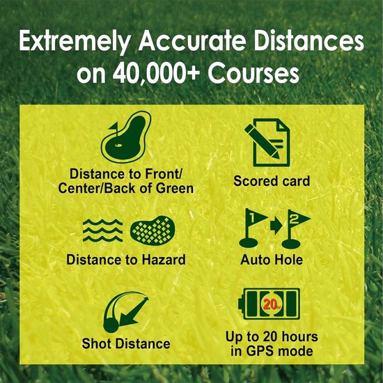 GPS Golfhorloge - Golfaccessoire - Afstanden Meten - Gratis Cursusgegevens - 555 x 15 x 4 cm - Groen — afbeelding 3