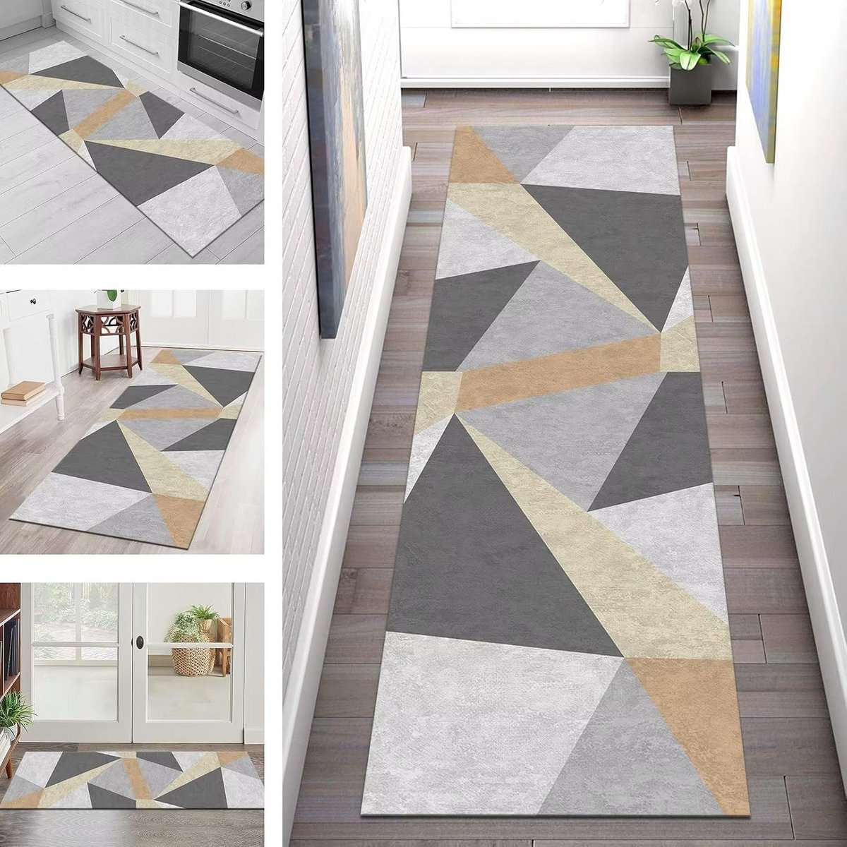 Vloerkleed Runner - Hal Loper - Voorkomt Vuil - Antislip Onderkant - 50x350CM - Grijs Brui