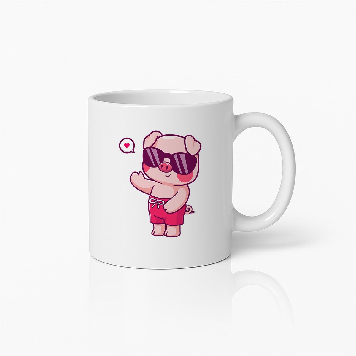 Coole Varken Met Zonnebril Mok – Grappige Zomer Strand Dieren Koffiebeker