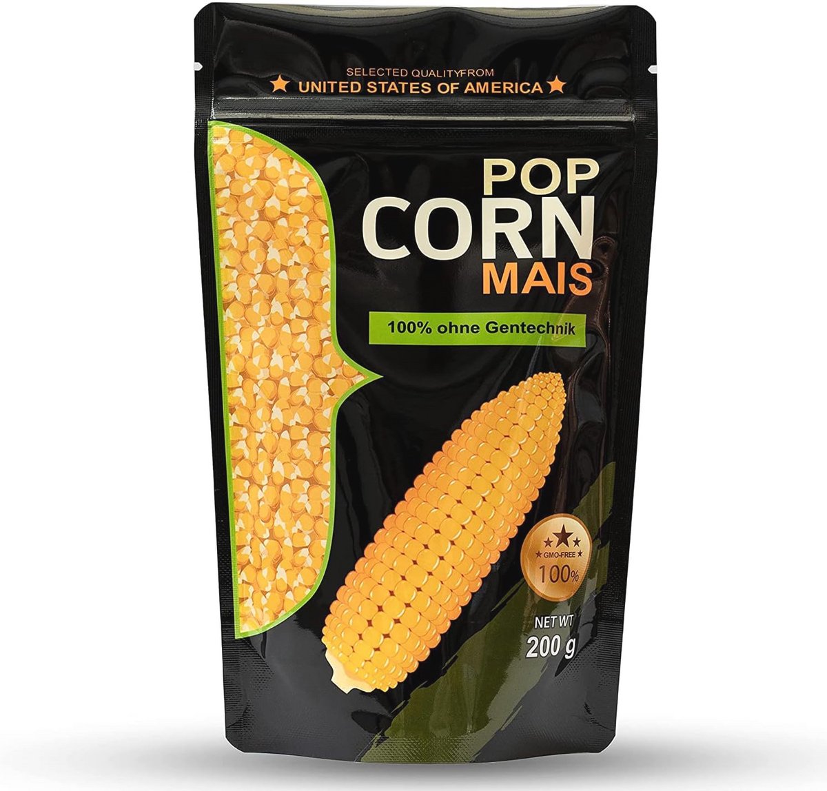 GMO-vrije Popcorn Maïs uit Amerika voor Popcornmachine, Air Popper, Steelpan of Magnetron - 200g