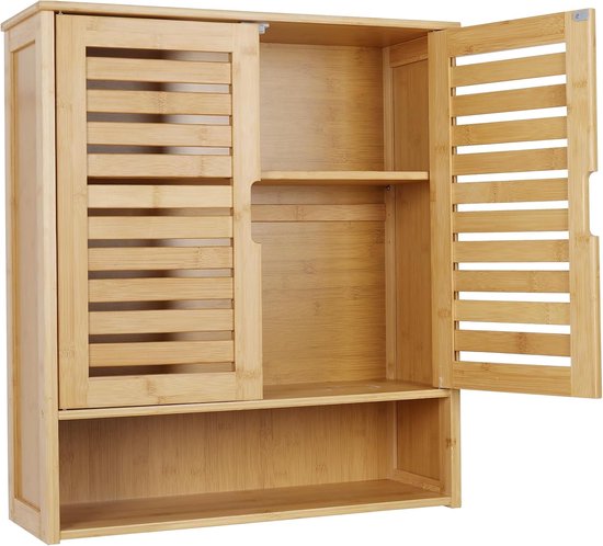 Badkamerkast Epind wandkast bamboe 50x33x20 cm naturel [en.casa