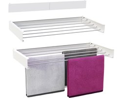 Inklapbaar Wanddroogrek - Droogrek voor Binnen - 1 stuk - Wit - Aluminium - 100 x 50 cm