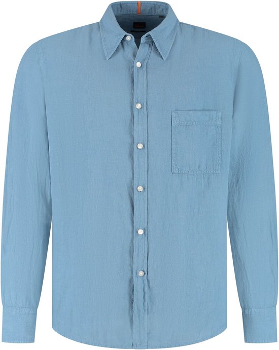 BOSS Relegant Overhemd Linnen Blauw - Overhemden Casual