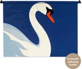 Tapisserie murale 90x67,5 cm - Cygne - Wit - Bec - Illustration - Tapisserie - Tapisseries