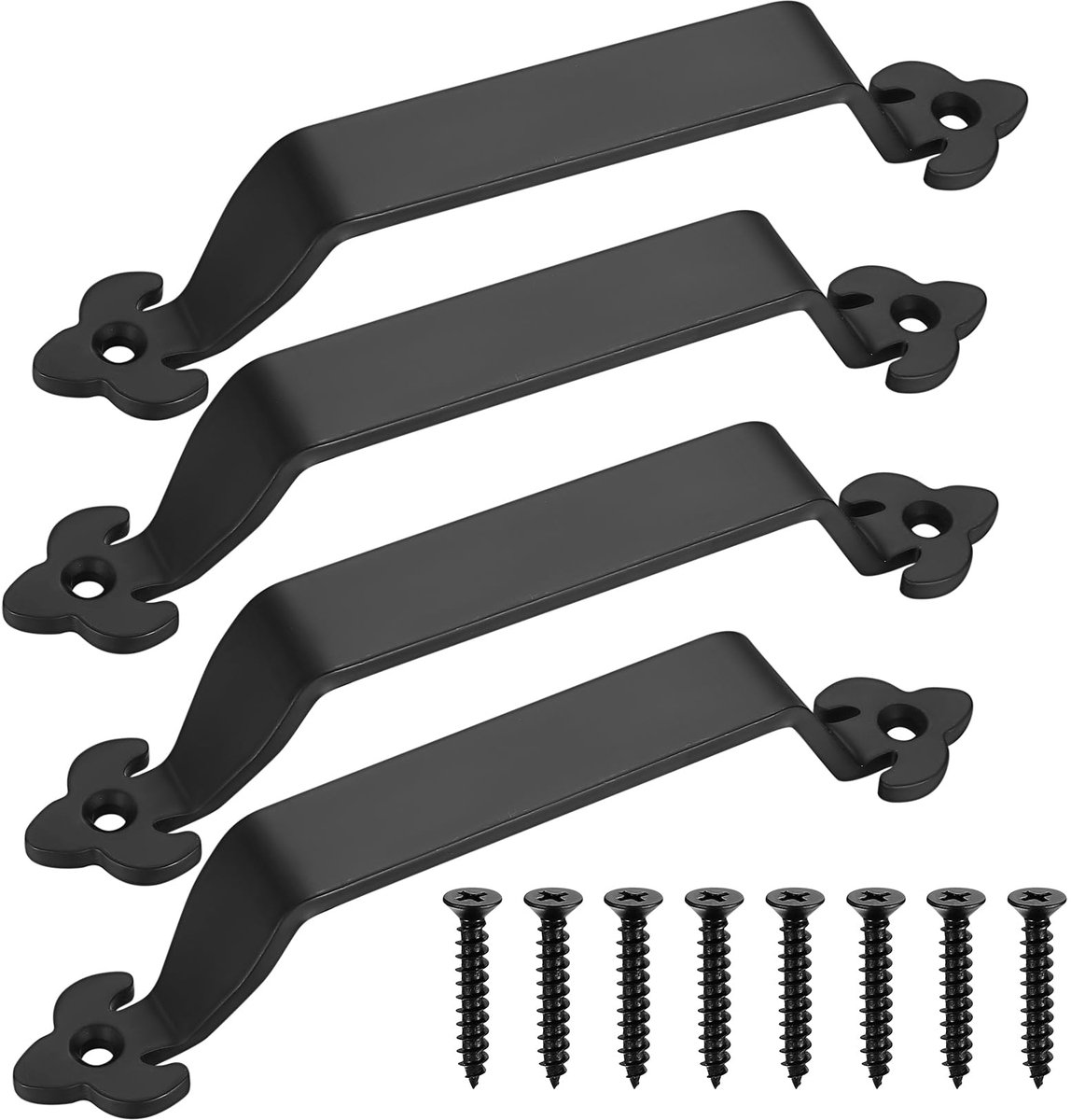Ibenzoa® Zwarte Retro Deurgrepen Set van 4 voor Diverse Deurtoepassingen Binnen en Buiten