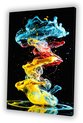 Dynamiek, Abstracte kunst, Verf, Geel, blauw, rood, wit, zwart