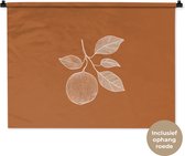 Tapisserie murale 90x67,5 cm - Orange - Dessiné - Feuilles - Marron - Tapisserie - Tapisseries