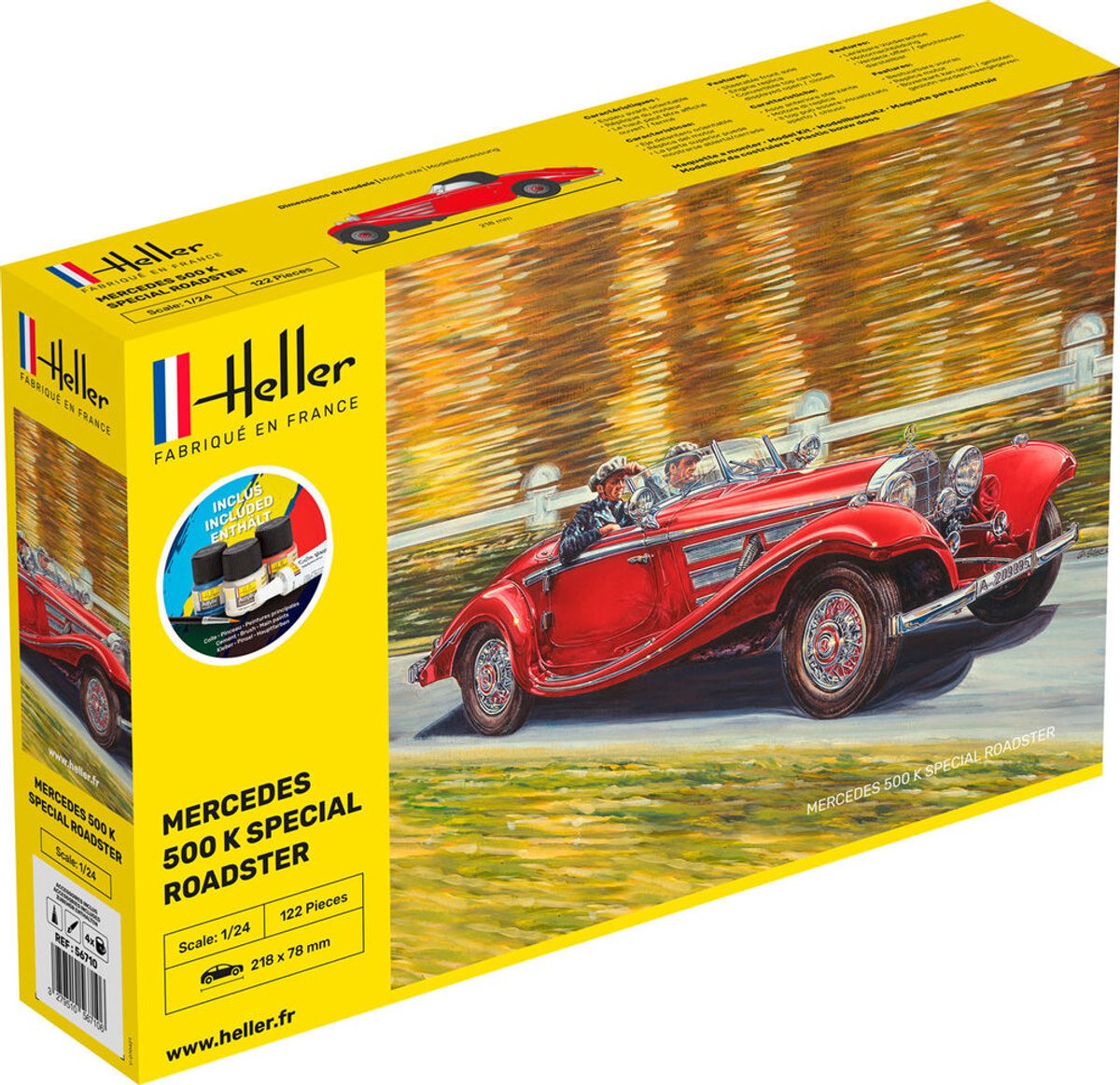 Heller Modelbouwpakket Militaire voertuigen - 56710 500 K Special Roadster Car - Starter Kit Plastic - 1:24 - Modelbouw
