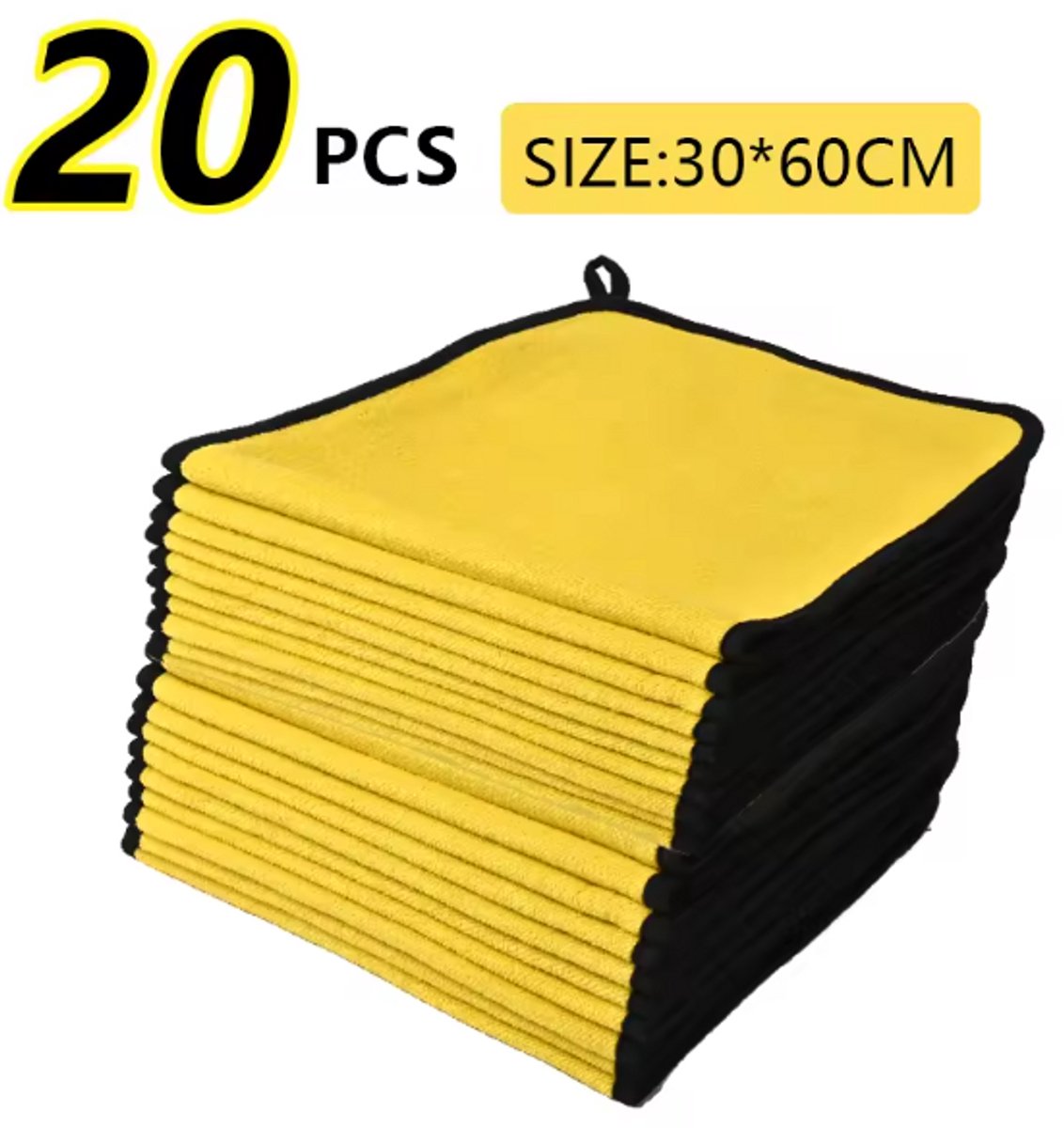 TLVX 20 stuks Hoge Kwaliteit Zachte Microvezeldoek 30cm x 60cm – Auto Droogdoek – Stof Poetsdoek – Hoog Absorberend – Microveber – Schoonmaak – Car Detailling – Vocht Water Opname doek – Stofvrij – Streeploos - Herbruikbaar – Wasbaar – Snel Drogend