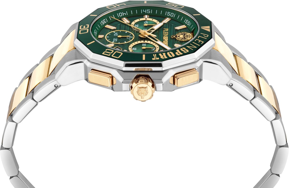 Plein Sport Titan Quartz Chronograaf Horloge Twee Toon Case: 100% Stainless Steel | Armband: 100% Stainless Steel 46 PSAGA0525, PSAGA0625