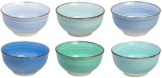 Petits Bols Cookinglife Delice Blauw ø 12 cm – Set de 6 – Idéal pour les Snacks, les sauces, les accompagnements ou les desserts – Faïence émaillée bleue – Compatible lave-vaisselle et micro-ondes – Compact, empilable et élégant