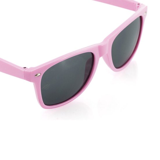 Wayfarer Classic zonnebril - Rechthoekig Roze Montuur - Zwarte Glazen - Bril Hipster Vintage Retro Dames Heren Vierkant Rechthoekige Classic | Carnavalsbril | Festival bril| Retro Zonnebril | Zonnebril Heren | Zonnebril Dames | Roze — afbeelding 4