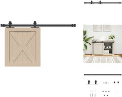 vidaXL Schuifkastdeur Kit - Schuifkastdeur Kits - Schuifkastdeur Hardware - Schuifdeur Track Kit - Ophangset voor schuifdeur 91 cm koolstofstaal