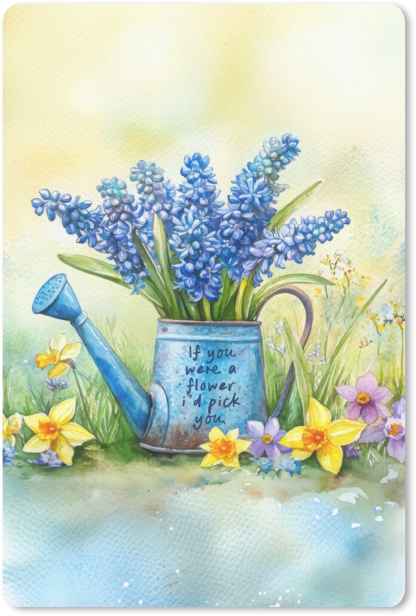 Muismat 18x27 cm - Mousepad Lavendelbloemen - Quote - Gieter - Muismatten