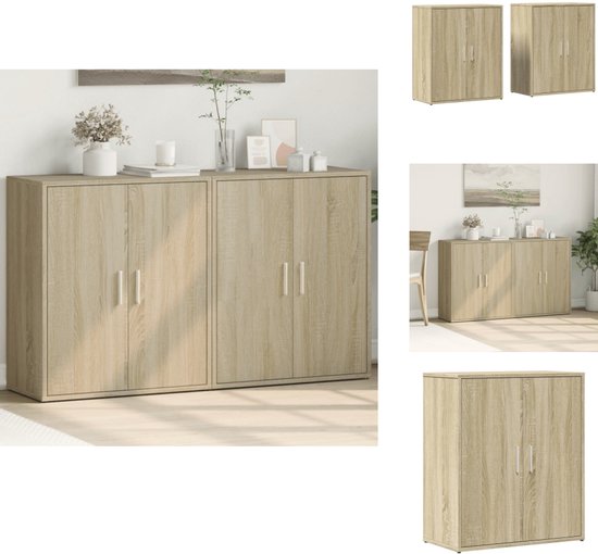Dressoir 70x30x80 cm bewerkt hout grijs sonoma