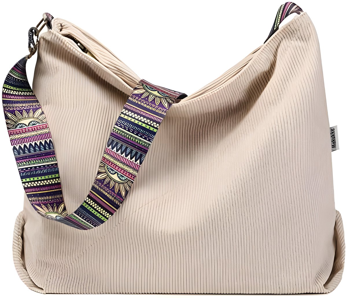 oscaurt Cord Tote Bag Shopper tas dames schoudertas schoudertas dames crossbody tas met verstelbare schouderriem handtas grote tas voor pendelen winkelen reizen, 1, lichtgrijs, Medium