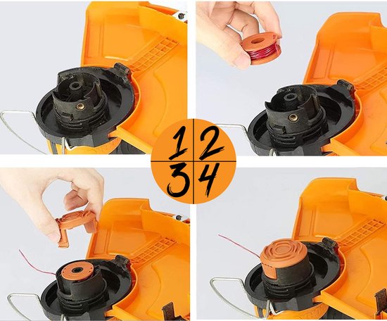 Spoel van draadtrimmer vervangingsdraad WA0010 geschikt voor Wrox bosmaaier WG150 WG155 WG160 WG165 WG170 Ø 1,65 mm lengte 3 m - Set van 8 spoelen + 2 hoes van WORX — afbeelding 4