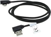 USB Micro B haaks naar USB-A haaks kabel - USB2.0 - tot 1A / zwart - 1 meter