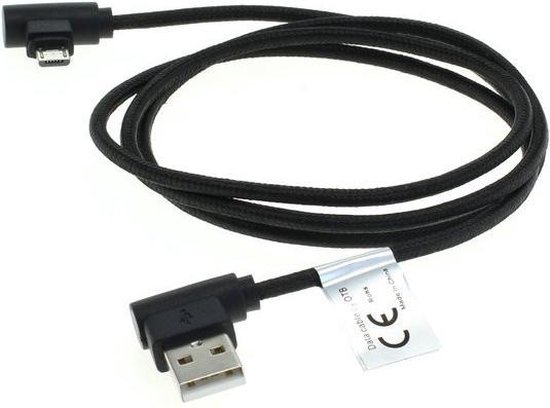 magnetron breed Streng USB Micro B haaks naar USB-A haaks kabel - USB2.0 - tot 1A / zwart - 1  meter | bol.com